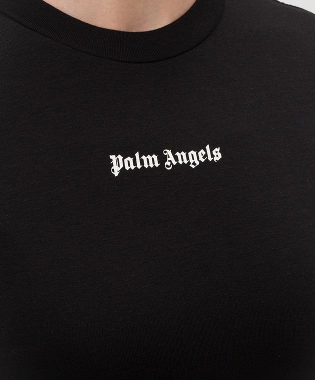 Palm Angels Чорний топ з принтом логотипа PWAA077S26JER001 зображення 5