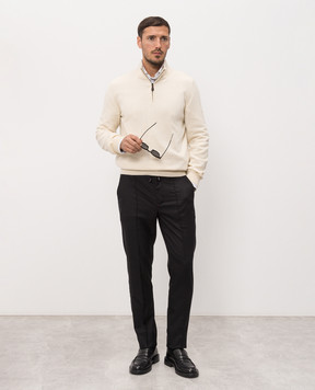 ISAIA Черные брюки из шерсти PNC053P9010