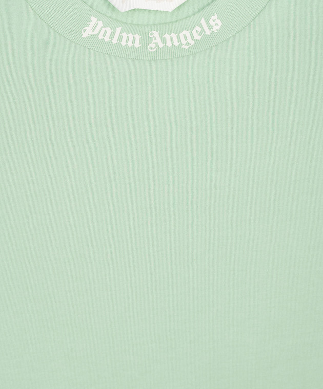 Palm Angels Дитяча зелена футболка з принтом логотипа PBAA002S26JER001 зображення 3