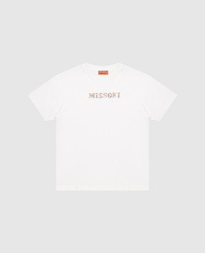 Missoni Дитяча футболка кольору айворі з логотипом MZ8A91Z36721214
