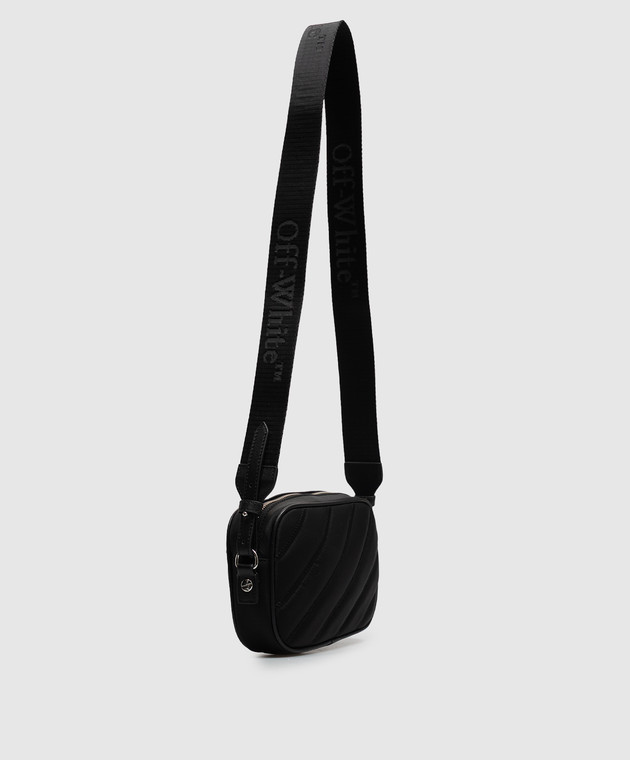 Off-White Чорна сумка крос-боді з фактурною емблемою OWWNQ07F26FB01 зображення 3