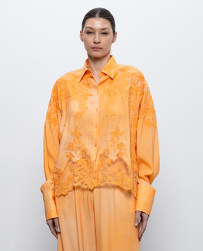 Ermanno Scervino Оранжевая блуза с кружевом D482K743APEMY