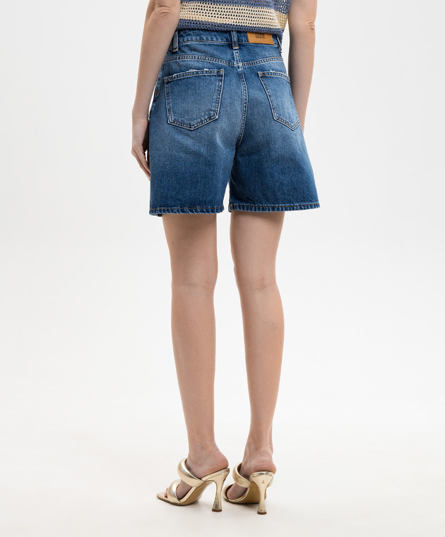 Solotre Сині джинсові шорти з ефектом потертості M1AB0142 зображення 4