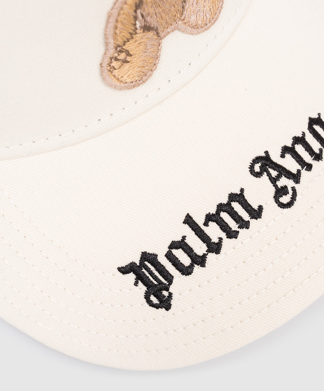 Palm Angels Бежевая кепка с нашивкой Bear PMLB068S26FAB004I изображение 4