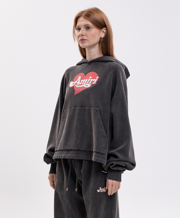 AMIRI Серые худи с принтом логотипа AW426JR020 изображение 3