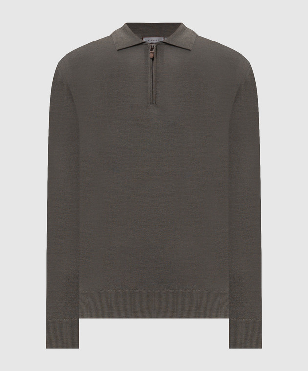 Canali Зелене поло з вовни MK01149C0572