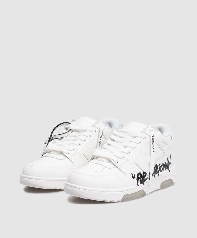 Off-White Чорні шкіряні кросівки Out Of Office