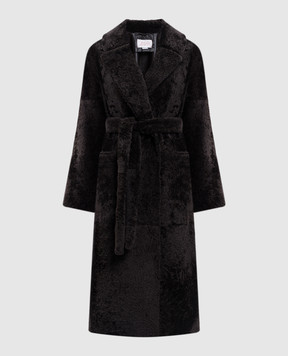 Babe Pay Pls Коричнева двобортна дублянка з поясом 2027PRADO