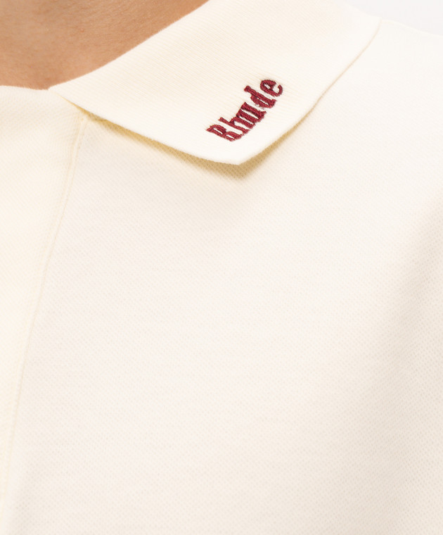 Rhude Поло цвета айвори с вышивкой логотипа RHPF26PO02214 изображение 5
