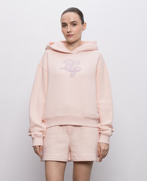 Dolce&Gabbana Рожеве худі з нашивкою монограми F9S47ZGDDMI