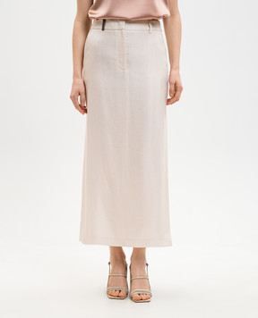 Peserico Бежевая юбка меди с льном P05143Z01921