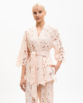 Ermanno Scervino Life Розовое ажурное кимоно с вышивкой D484Q608QYD