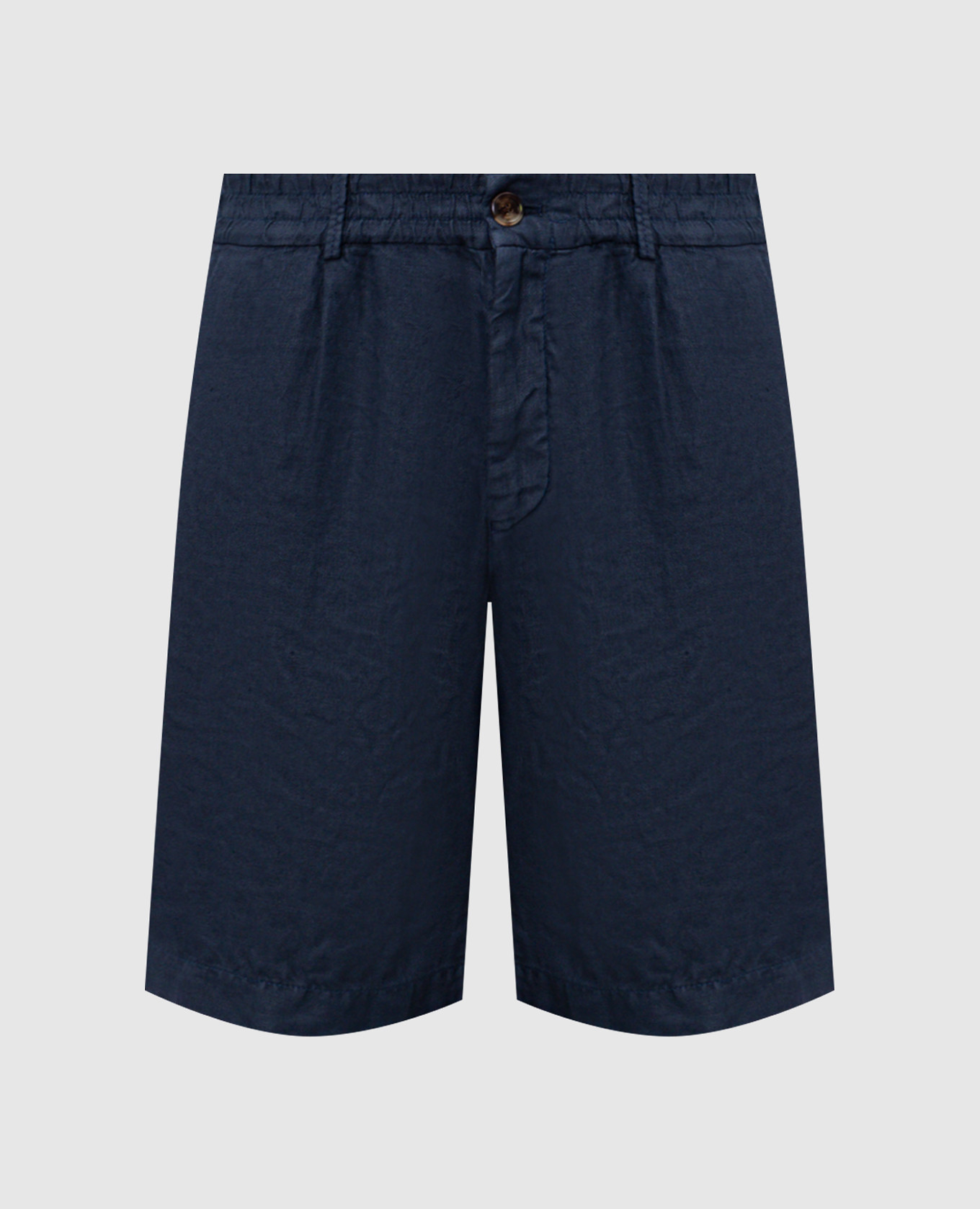 Синие шорты из льна