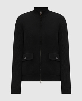 Cashmere&Whiskey Чорний кардиган з вовною та кашеміром MU10841312543R