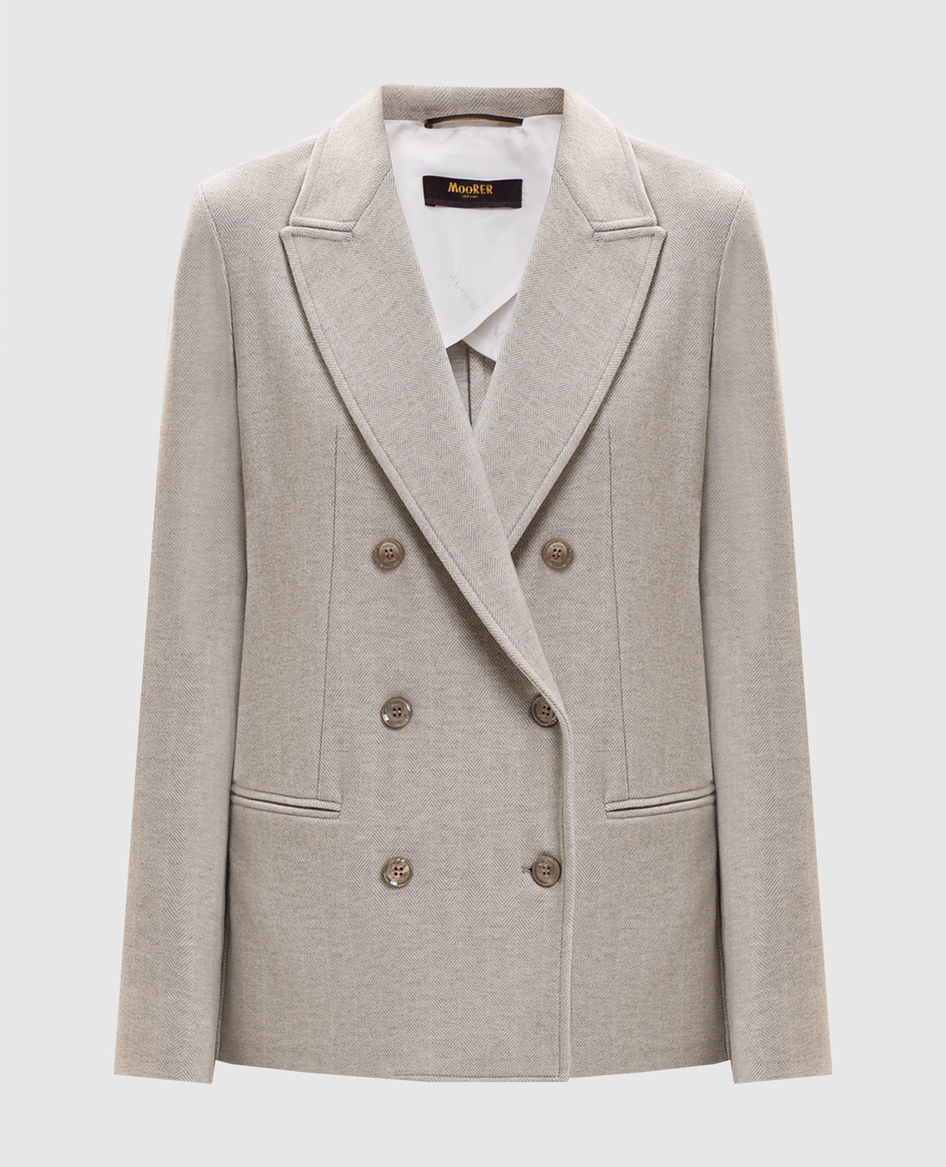 Серый двубортный жакет