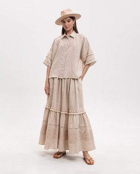 Max Mara Weekend Бежева сорочка WKIPALA з льону WKIPALA
