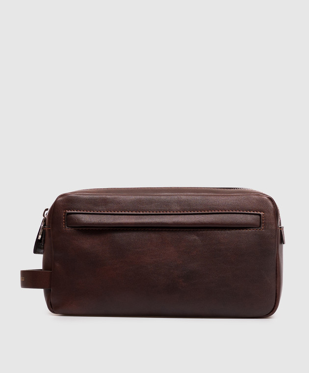 Brunello Cucinelli Коричневый кожаный несесер MWCIBU334 изображение 2