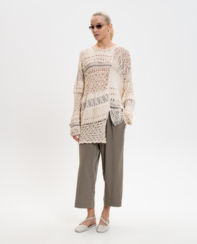 Y`S Yamamoto Бежевий ажурний светр YQK08682