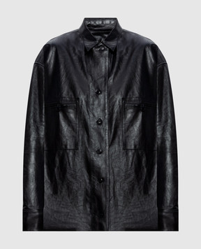 Ermanno Scervino Чорна шкіряна сорочка D482I750IHK