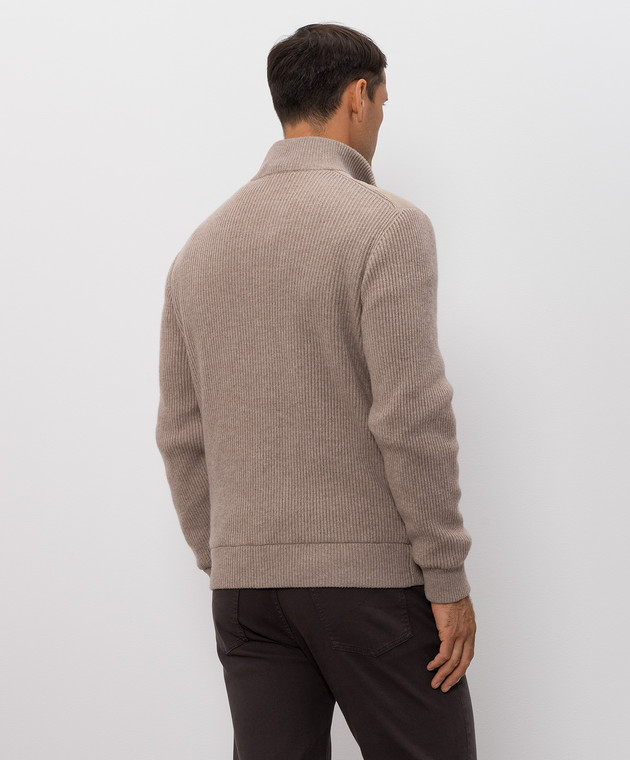 Brunello Cucinelli Бежевая комбинированная куртка MPCLF1955 изображение 4