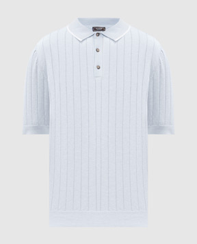 Peserico Блакитне поло в рубчик з бавовни R59490F189173R