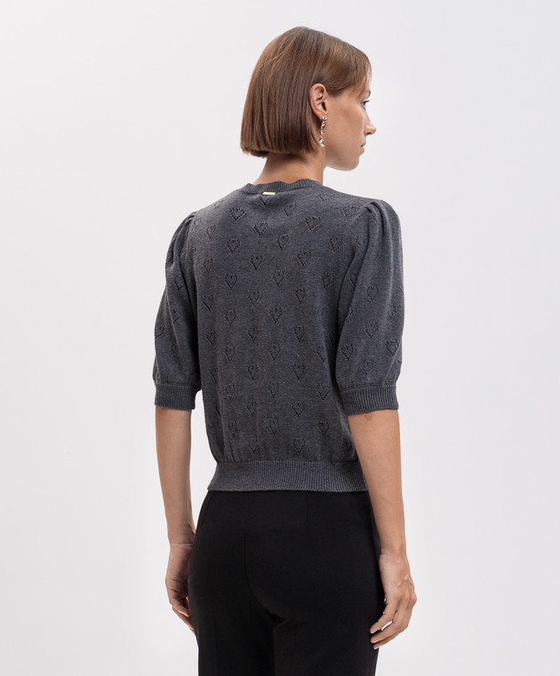 Twinset Серый топ с кашемиром 262TP3020 изображение 4