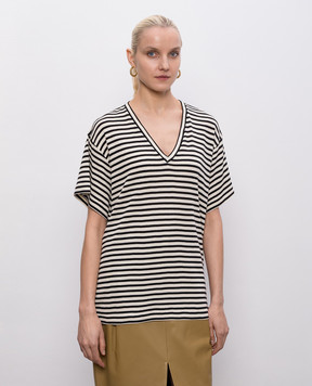 Khaite Бежева футболка Linda в смужку 182691015