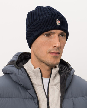 Moncler Grenoble Синя шапка з вовни L20973B0000104761