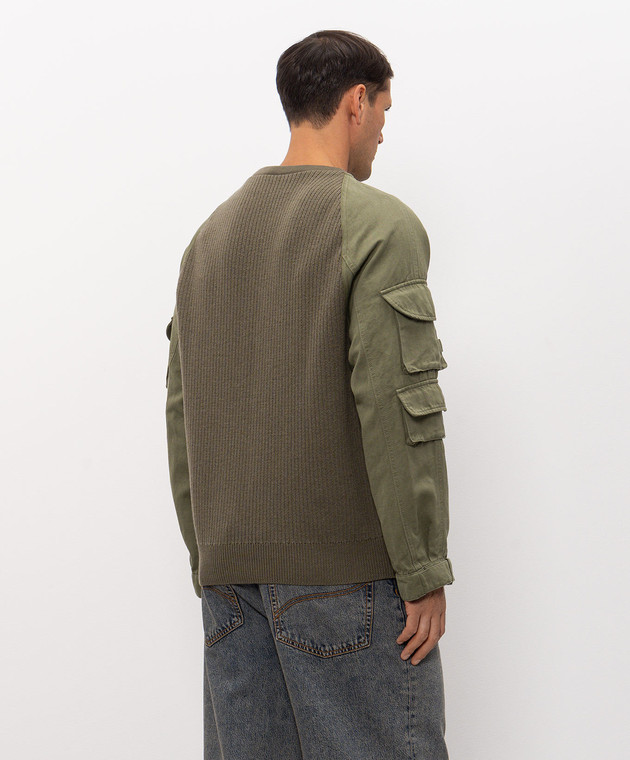 Balmain Свитер с шерстью цвета хаки HH1KD188KK29 изображение 4