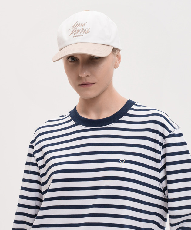 Ami Paris Белая кепка с вышивкой логотипа UCP278AW0041w изображение 2