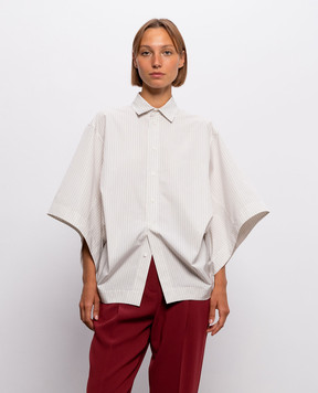 Bottega Veneta Рубашка цвета айвори в полоску 869829V6S90