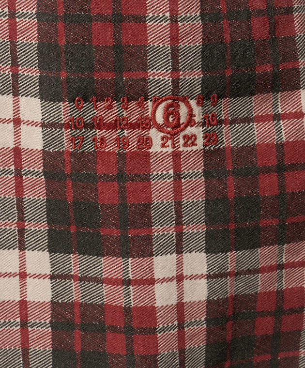 Maison Margiela MM6 Бордовая рубашка в клетку SH2DT0057M36114 изображение 5