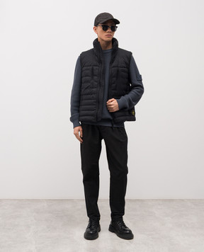 Stone Island Черный пуховый жилет с логотипом L1S15G100007S0183