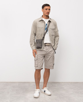 C.P. Company Бежевая рубашка на молнии с логотип патч MOS156A110143G