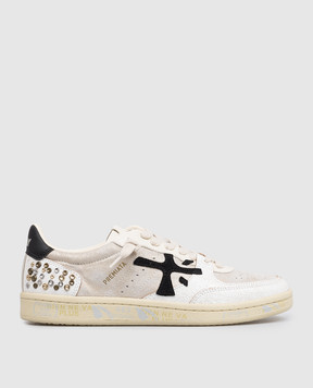 Premiata Бежевые кожаные кроссовки BSKT BSKTCLAD7661