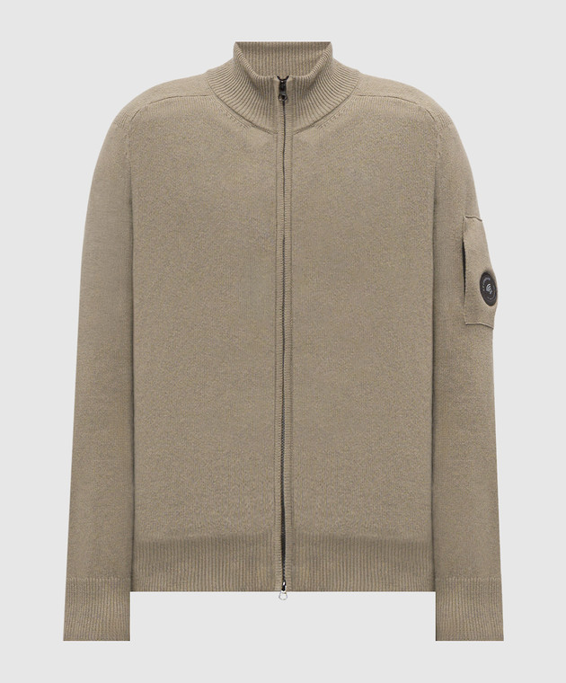 C.P. Company Кардиган с шерстью цвета хаки MKN088A110149A