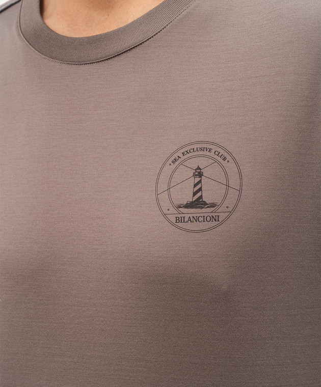 Bilancioni Коричневая футболка с принтом BE26T4GBE2 изображение 5
