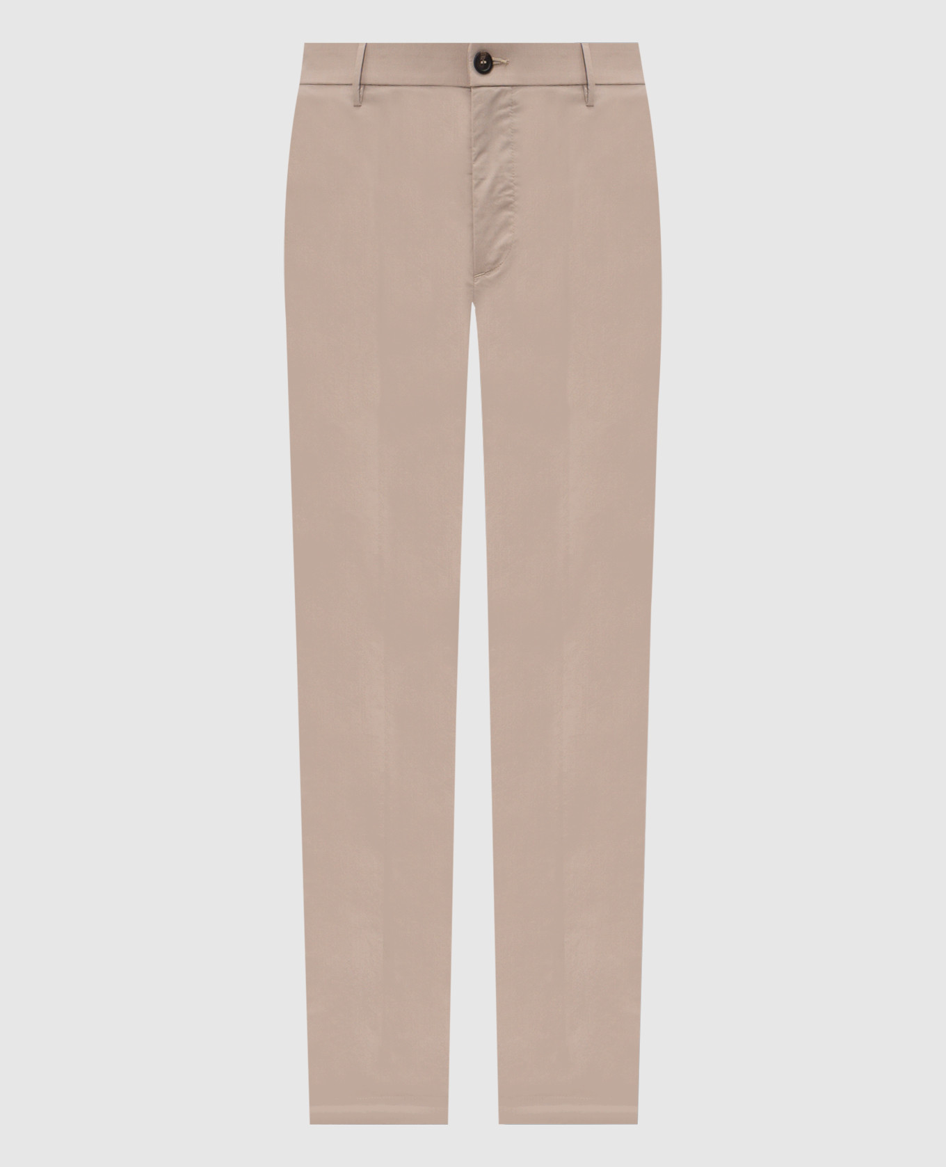 Бежевые брюки с нашивкой логотипа