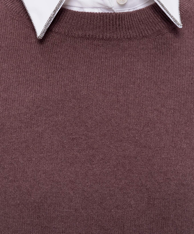 Brunello Cucinelli Свитер из кашемира цвета марсала M12244410P изображение 5