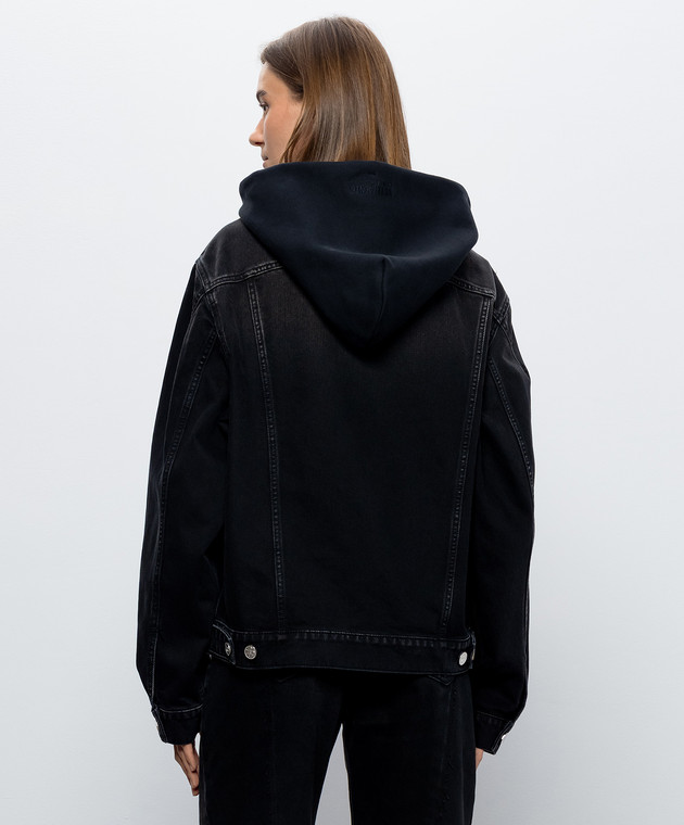 Vetements Черная джинсовая куртка с капюшоном MH27DJ068B изображение 4
