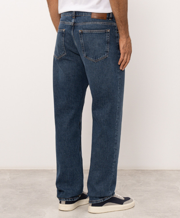 Trussardi Синие джинсы с вышивкой эмблемы P404HE04952NMJ390D46 изображение 4