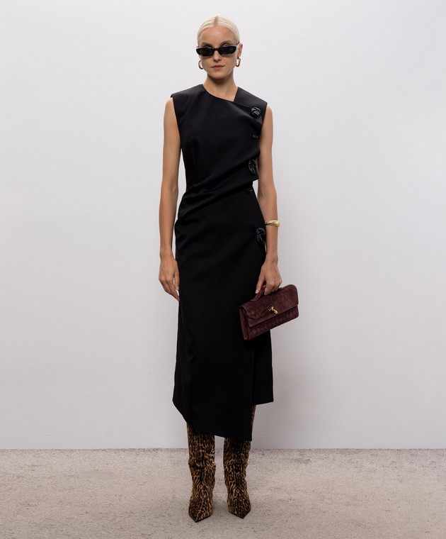 Bottega Veneta Черное платье из шерсти 873842V6DB0 изображение 2