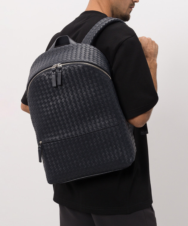 Bottega Veneta Синий кожаный рюкзак Intrecciato 876359V4RT3 изображение 2