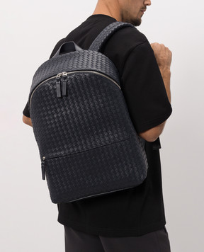 Bottega Veneta Синій шкіряний рюкзак Intrecciato 876359V4RT3