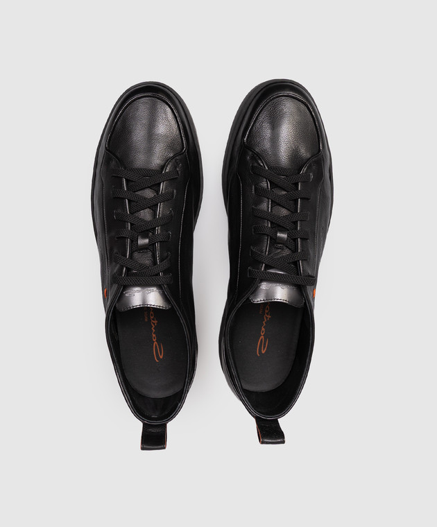 Santoni Чорні шкіряні кросівки MBNO22184NEATFRI зображення 4
