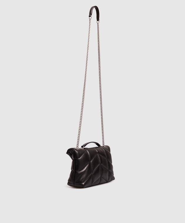 Saint Laurent Чорна шкіряна сумка з емблемою 7593371EL00 зображення 3
