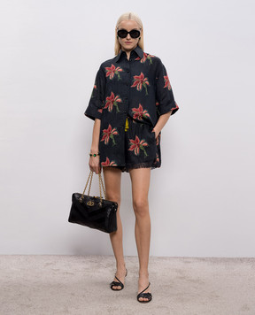 Valentino Черная рубашка из льна 8B3AA0F5A5M