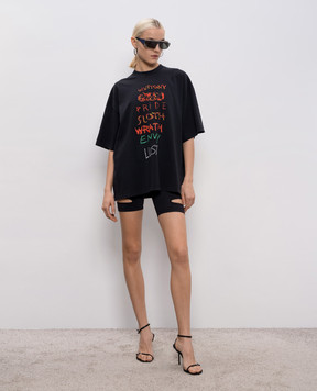 Vetements Черная футболка Seven Sins ME76TR196BXw