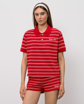 Sporty & Rich Червоне поло в смужку TO085710326RE33