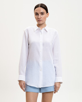 Gabriela Hearst Белая рубашка Reyes из льна 3261121LA003